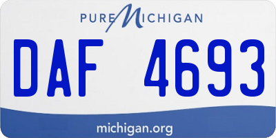 MI license plate DAF4693