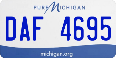 MI license plate DAF4695