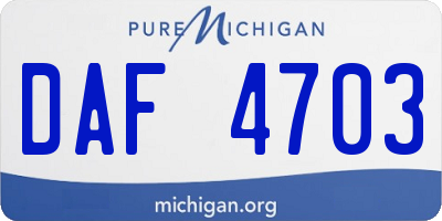 MI license plate DAF4703