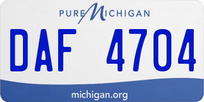 MI license plate DAF4704