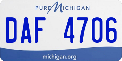 MI license plate DAF4706