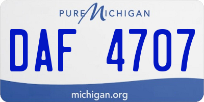 MI license plate DAF4707