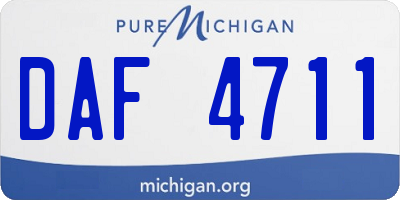 MI license plate DAF4711