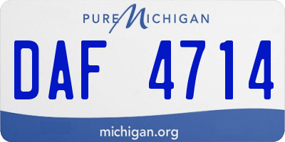 MI license plate DAF4714
