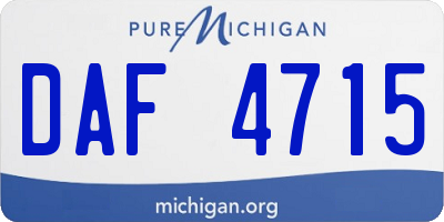 MI license plate DAF4715