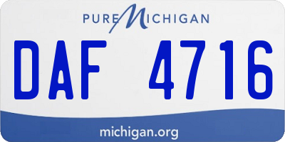 MI license plate DAF4716