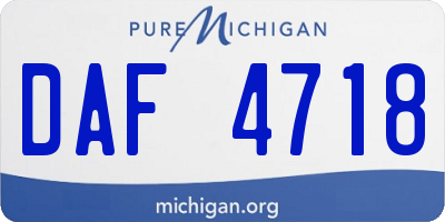 MI license plate DAF4718