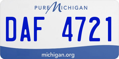 MI license plate DAF4721