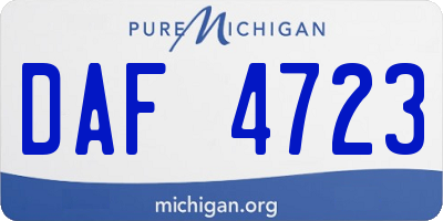 MI license plate DAF4723