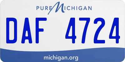 MI license plate DAF4724