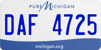 MI license plate DAF4725