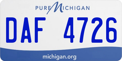 MI license plate DAF4726