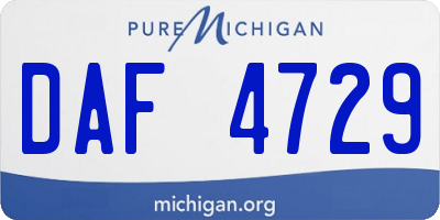 MI license plate DAF4729