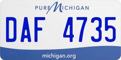 MI license plate DAF4735