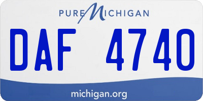 MI license plate DAF4740