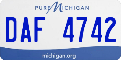 MI license plate DAF4742