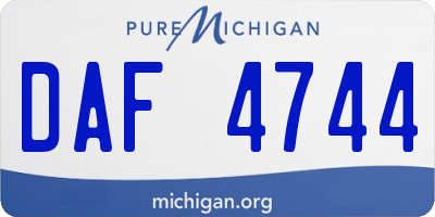 MI license plate DAF4744