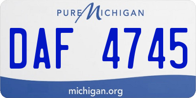 MI license plate DAF4745