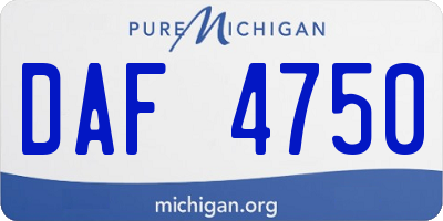 MI license plate DAF4750