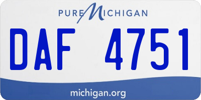 MI license plate DAF4751