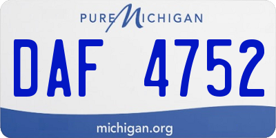 MI license plate DAF4752