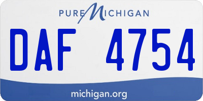 MI license plate DAF4754