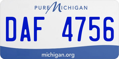MI license plate DAF4756