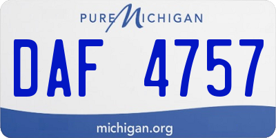 MI license plate DAF4757