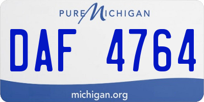 MI license plate DAF4764