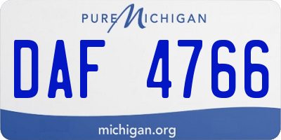 MI license plate DAF4766