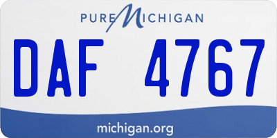 MI license plate DAF4767