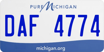 MI license plate DAF4774