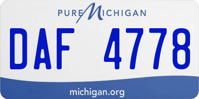 MI license plate DAF4778