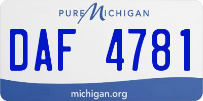 MI license plate DAF4781