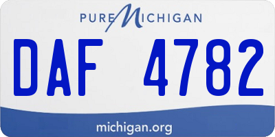 MI license plate DAF4782
