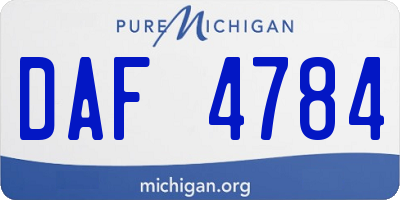 MI license plate DAF4784