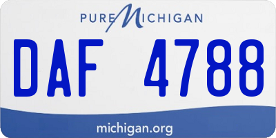 MI license plate DAF4788