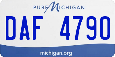 MI license plate DAF4790