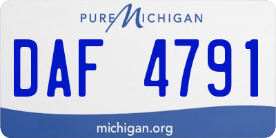MI license plate DAF4791