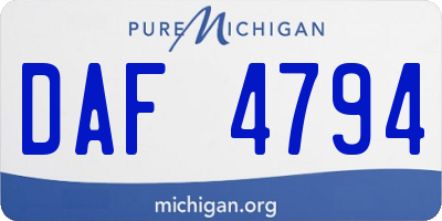 MI license plate DAF4794