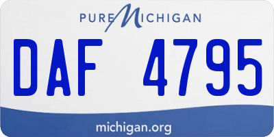 MI license plate DAF4795