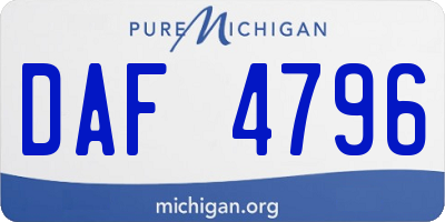 MI license plate DAF4796