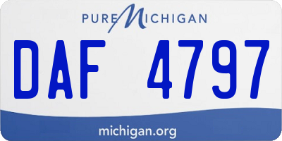 MI license plate DAF4797