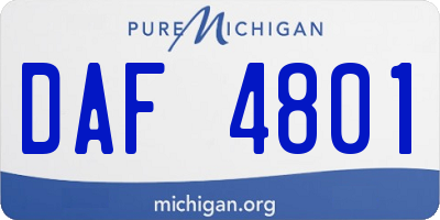 MI license plate DAF4801