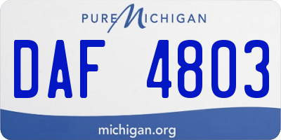 MI license plate DAF4803