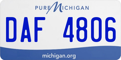 MI license plate DAF4806