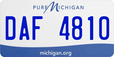 MI license plate DAF4810