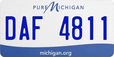 MI license plate DAF4811