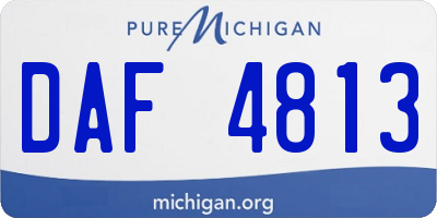 MI license plate DAF4813