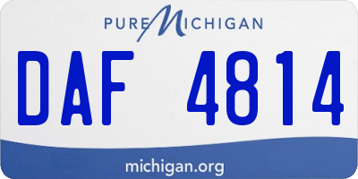 MI license plate DAF4814